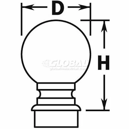 Lavi Industries, Ball Finial, for 1.5" Tubing, Satin Stainless Steel 4 Lavi Industries, Ball Finial, for 1.5" Tubing, Satin Stainless Steel - Image 2