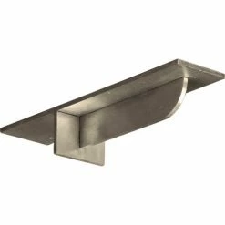 Ekena Heaton Support Bracket BKTM03X12X02HESS, 3"W x 12"D x 2"H W/8" Support Depth, Stainless Steel