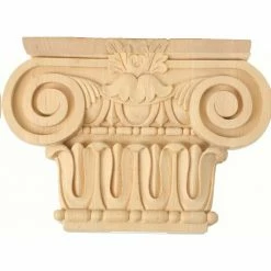 Ekena Medium Bradford Roman Ionic Capital CAP10X02X07BRCH, 10-3/4"W x 5-5/8"BW x 2-1/4"D x 7-1/2"H