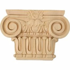 Ekena Large Bradford Roman Ionic Capital CAP12X02X09BRCH, 12-7/8"W x 6-1/4"BW x 2-5/8"D x 9-1/8"H
