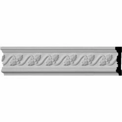 Ekena Diane Leaf & Ribbon Chair Rail CHA03X00DI, 3-1/2"H x 3/4"D x 96"L