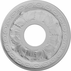 Ekena Leaf Ceiling Medallion CM11LF, 11-3/8"OD x 3-5/8"ID x 1-1/8"D