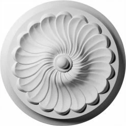 Ekena Flower Spiral Ceiling Medallion CM12FL, 12-1/4"OD x 2-1/4"D