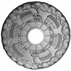 Ekena Kendall Train Station Ceiling Medallion CM18KD, 18-1/2"OD x 3-7/8"ID x 1"D