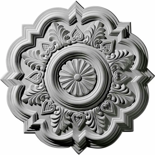 Ekena Deria Ceiling Medallion CM20DR, 20-1/4"OD x 5"ID x 1-1/2"D 3 Ekena Deria Ceiling Medallion CM20DR, 20-1/4"OD x 5"ID x 1-1/2"D