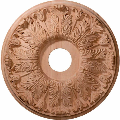 Ekena Carved Florentine Ceiling Medallion CMW16FLCH, 16"OD x 3-7/8"ID x 1-1/8"D 3 Ekena Carved Florentine Ceiling Medallion CMW16FLCH, 16"OD x 3-7/8"ID x 1-1/8"D