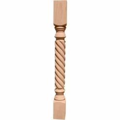 Ekena Hamilton Rope Cabinet Column COL03X03X35HARW, 3-3/4"W x 3-3/4"D x 35-1/2"H, Btm Block 7-1/8"
