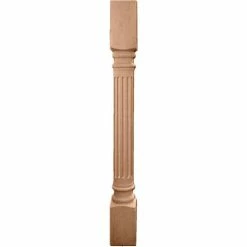 Ekena Richmond Fluted Cabinet Column COL03X03X35RIAL, 3-3/4"W x 3-3/4"D x 35-1/2"H, Btm Block 7-1/8"