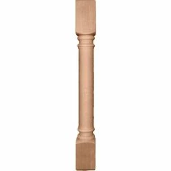 Ekena Traditional Cabinet Column COL03X03X35TRCH, 3-3/4"W x 3-3/4"D x 35-1/2"H, Bottom Block: 7-1/8"