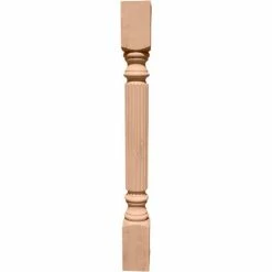 Ekena Raymond Reeded Cabinet Column COL05X05X35RARW, 5"W x 5"D x 35-1/2"H, Bottom Block: 7"