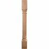 Ekena Richmond Fluted Cabinet Column COL05X05X35RIRW, 5"W x 5"D x 35-1/2"H, Bottom Block: 7" -Cheap Moulding & Millwork Store EKE COL05X05X35RIRW
