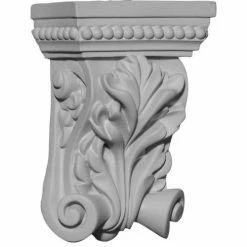 Ekena Helene Leaf Corbel COR02X01X04HE, 2-7/8"W x 1-1/2"D x 4-3/8"H