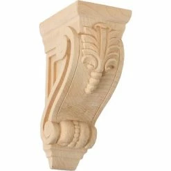 Ekena Small Fig Leaf Corbel COR02X03X06FILW, 2-5/8"W x 3-3/4"D x 6-5/8"H