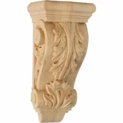 Ekena Small Farmingdale Acanthus Corbel COR03X02X07FRMA, 3-1/2"W x 2-7/8"D x 7-3/4"H