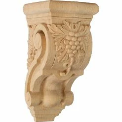 Ekena Small Grape Bunches Corbel COR03X04X07GRMA, 3-1/2"W x 4-3/8"D x 7-7/8"H