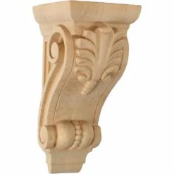 Ekena Medium Fig Leaf Corbel COR03X04X08FICH, 3-3/4"W x 4-3/8"D x 8-1/2"H