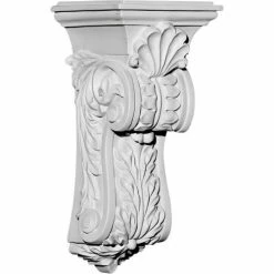 Ekena Scroll Leaf Corbel COR04X05X10SC, 4-5/8"W x 5-1/4"D x 10-3/4"H