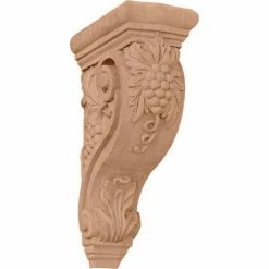 Ekena Devon Grapes & Vines Corbel COR04X08X13DECH, 4-1/4"W x 8"D x 13-1/4"H
