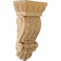 Ekena Thin Flowing Acanthus Corbel COR05X02X09ACMA, 5-3/4"W x 2-3/4"D x 9-3/4"H