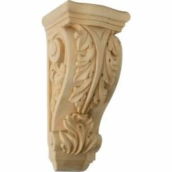 Ekena Medium Farmingdale Acanthus Corbel COR05X04X12FRCH, 5-1/4"W x 4-3/4"D x 12"H