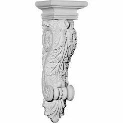 Ekena Acanthus Ribbon Corbel COR05X04X15AC, 5-3/8"W x 4-1/8"D x 15-1/2"H
