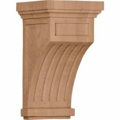 Ekena Fluted Mission Corbel COR05X05X10FLMA, 5-1/2"W x 5-1/2"D x 10"H