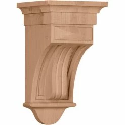 Ekena Raised Fluting Corbel COR05X05X10RAMA, 5-1/2"W x 5-1/2"D x 10"H