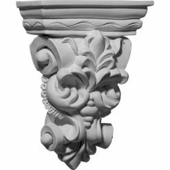 Ekena Leaf Bunch Corbel COR06X02X08LF, 6-1/4"W x 2-7/8"D x 8-1/4"H