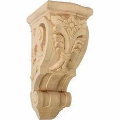 Ekena Large Floral Corbel COR06X07X14FLMA, 6-1/4"W x 7-5/8"D x 14-1/8"H