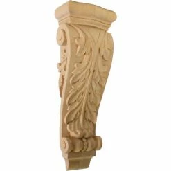 Ekena Large Farmingdale Acanthus Pilaster Corbel COR07X03X20FRAL, 7"W x 4"D x 20"H