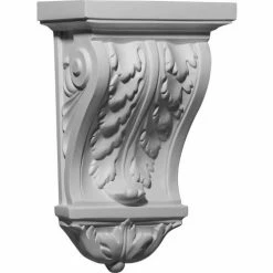 Ekena Metz Oak Leaf Corbel COR07X04X12ME, 7-7/8"W x 4-1/2"D x 12-1/8"H