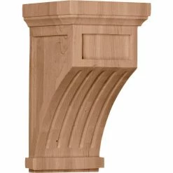 Ekena Fluted Corbel COR07X07X13FLRW, 7"W x 7-1/2"D x 13"H