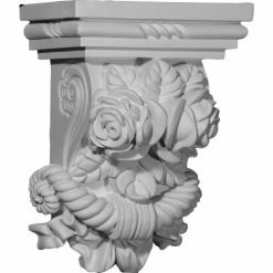 Ekena Rose Corbel COR08X05X11RO, 8-1/2"W x 5-1/4"D x 11-3/8"H