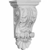 Ekena Acanthus Shell Corbel COR08X05X14AC, 8"W x 5"D x 14-7/8"H -Cheap Moulding & Millwork Store EKE COR08X05X14AC
