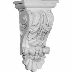 Ekena Acanthus Shell Corbel COR08X05X14AC, 8"W x 5"D x 14-7/8"H
