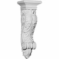 Ekena Acanthus Ribbon Corbel COR08X06X23AC, 8"W x 6"D x 22-7/8"H