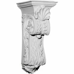 Ekena Scroll Leaf Corbel COR10X11X25SC, 10-3/8"W x 11-5/8"D x 25-1/2"H