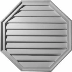 Ekena Functional Octagon Gable Vent Louver, 22"W x 22"H x 2-1/8"D