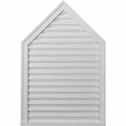 Ekena Peaked Gable Vent Louver GVPE12X28F, 12"W x 28"H x 1-3/4"D, Functional