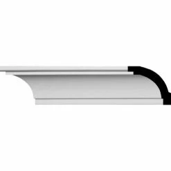 Ekena Tyrone Smooth Crown Moulding MLD01X01X02TY, 1-1/2"H x 1-1/2"D x 2-1/4"F x 96"L