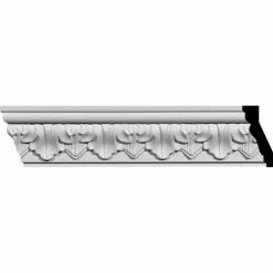 Ekena Ashur Leaf Crown Moulding MLD02X01X02AS, 2-5/8"H x 1-1/4"D x 2-7/8"F x 94-1/2"L