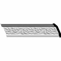Ekena Medway Crown Moulding MLD03X02X04ME, 3-3/8"H x 2-1/8"D x 4"F x 94-5/8"L