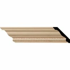 Ekena Andrea Rope Carved Wood Crown Moulding MLD03X03X05ADCH, 3-1/2"H x 3-5/8"D x 5"F x 96"L