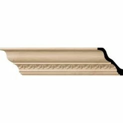 Ekena Lanarkshire Carved Wood Crown Moulding MLD03X03X05LAMA, 3-5/8"H x 3-1/2"D x 5"F x 96"L