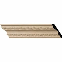 Ekena Bedford Carved Wood Crown Moulding MLD04X02X05BECH, 4"H x 2-7/8"D x 5"F x 96"L