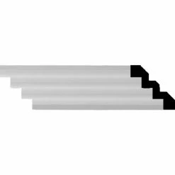Ekena Eris Step Crown Moulding MLD04X04X06ER, 4-1/4"H x 4-1/4"D x 6"F x 96"L