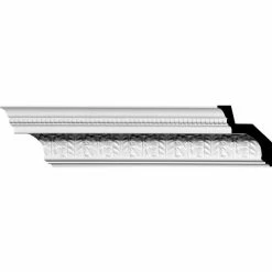 Ekena Helene Leaf Crown Moulding MLD04X04X06HE, 4-5/8"H x 4-1/8"D x 6-1/4"F x 94-5/8"L