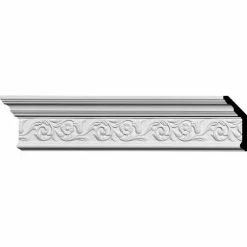 Ekena Floral Crown Moulding MLD05X02X06FL, 5-5/8"H x 2-1/4"D x 6"F x 94-1/2"L