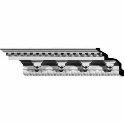 Ekena Rosetta Crown Moulding MLD08X09X12RO, 9"H x 9"D x 12-1/2"F x 94-1/2"L