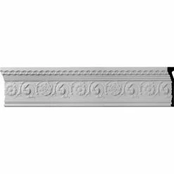 Ekena Bedford W/Flowers Moulding MLD11X02BE, 11-1/4"H x 1-7/8"D x 96"L